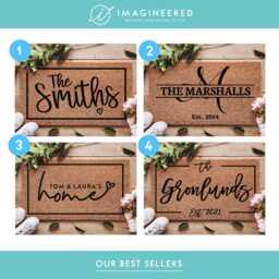 Custom Doormat - Personalized Door Mat Doormats With Name Rug Monogram Housewarming Gift Closing - thumbnail 2