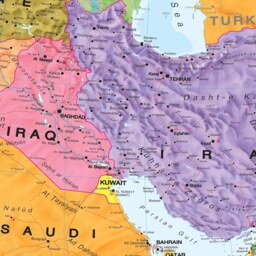Extra Large Middle East Political Map - Laminated Wall Art - 48x36 Inches - thumbnail 2