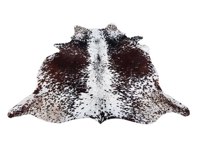 Real Tricolour Cowhide Rug - Brown, White, & Black Cow Hide Hair-On Skin Floor Area Genuine For Home Decor - image 1