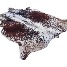 Real Tricolour Cowhide Rug - Brown, White, & Black Cow Hide Hair-On Skin Floor Area Genuine For Home Decor - thumbnail 2