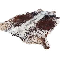 Real Tricolour Cowhide Rug - Brown, White, & Black Cow Hide Hair-On Skin Floor Area Genuine For Home Decor - thumbnail 3