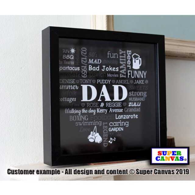 Dad Daddy Grandad Husband Brother Son Friend Personalised Custom Word Art Framed Print Unique Birthday Good Luck Fathers Day Gift For Him - image 1