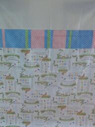 Unfinished Quilt Top Ready To Lap Throw Baby Blanket Guess How Much I Love You Bunny Pastel Pink Blue Green Yellow - thumbnail 1