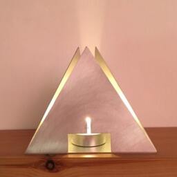 Open Tetrahedron - Pyramid Metal Tea Light Holder Lantern