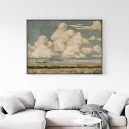 Prairie Cloud Poster, Golden Field Print, Landscape Wall Art, Paper - thumbnail 2