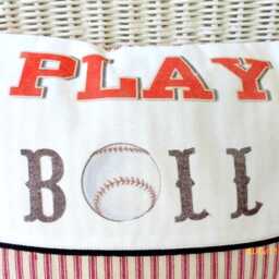 Play Ball Baseball Pillow, Sports Pillow, Boys Room Decor - thumbnail 2