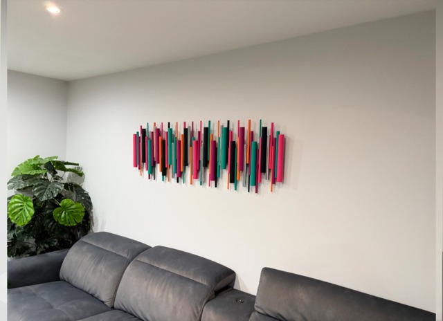 Multicolour Wall Sculpture - Abstract Modern Wood Art - image 1