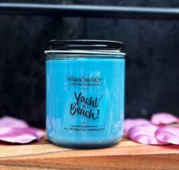 Yacht N' Beach 8Oz Candle With Free Pin Inside - Nautical New England Coastal Decor Green Clover & Aloe Resort Lobby