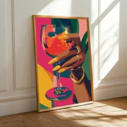 Cocktail & Gold Jewelry Art Print Boho Afrocentric Decor - Poster Only - thumbnail 2