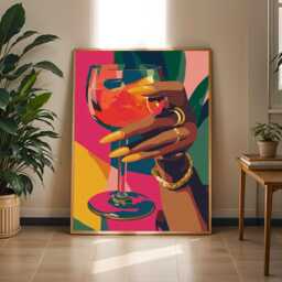 Cocktail & Gold Jewelry Art Print Boho Afrocentric Decor - Poster Only - thumbnail 1