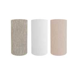 Tall Cylindrical Drum Lamp Shade, Neutral Fabric, Design, White, Linen, Beige