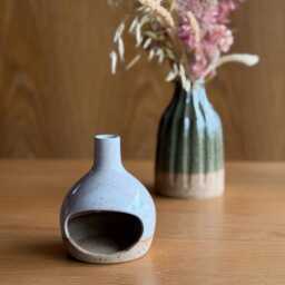 Handmade Speckled Ceramic Palo Santo Burner - White Incense Holder, Minimalist Zen Home Decor - thumbnail 3