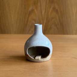 Handmade Speckled Ceramic Palo Santo Burner - White Incense Holder, Minimalist Zen Home Decor - thumbnail 2