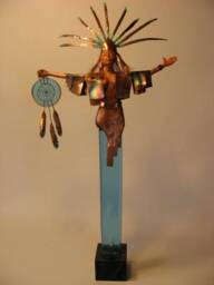 Dream Catcher Goddess Sculpture, Lucite & Copper, John Gutierrez Art - thumbnail 1