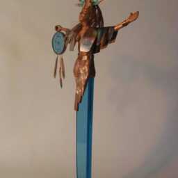Dream Catcher Goddess Sculpture, Lucite & Copper, John Gutierrez Art - thumbnail 3
