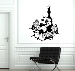 Wall Vinyl Decal Flower Floral Nature Night Dress Decor Mural 1912Di
