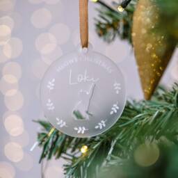 Personalised Cat Bauble Meowy Christmas, Xmas Bauble, Custom Pet Lover Secret Santa, Crazy Lady Present - thumbnail 2