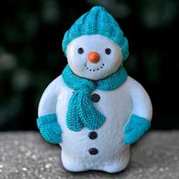 Concrete Snowman Statue Winter Garden Decoration Stone Christmas Figurine Outdoor Holiday Ornament Handmade Sculpture Gift - thumbnail 4