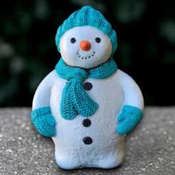Concrete Snowman Statue Winter Garden Decoration Stone Christmas Figurine Outdoor Holiday Ornament Handmade Sculpture Gift - thumbnail 3