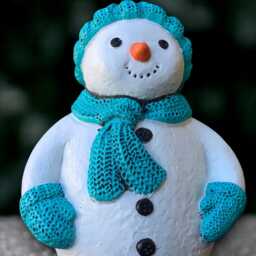 Concrete Snowman Statue Winter Garden Decoration Stone Christmas Figurine Outdoor Holiday Ornament Handmade Sculpture Gift - thumbnail 2