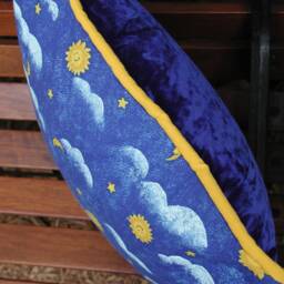 Sun Moon Stars Clouds Pillows, Blue Yellow Kids Room D??cor, Roping Trim - thumbnail 3