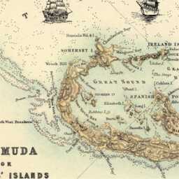Map Of Bermuda Or Somer's Island in The Victorian Cartographic Tradition, Illustrated Eelegance & Nautical Precision, Wall Map Decor - thumbnail 3