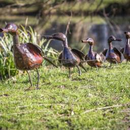 Handcrafted Recycled Metal Medium Duck. Outdoor Garden Sculpture. Ducks. Handmade Handcrafted Duck Statues - thumbnail 2