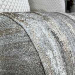 "Taupe Bolster Cushion in Designer Latour Fabric - Home Decor Accent 16"" X 6" - thumbnail 4