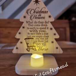Christmas in Heaven Wooden Pine Tree With Light, Momerable, Loss One Memorial - thumbnail 3