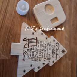 Christmas in Heaven Wooden Pine Tree With Light, Momerable, Loss One Memorial - thumbnail 2