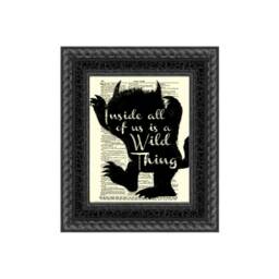Inside All Of Us Is A Wild Thing, Where The Things Are Quote On An Antique 125 Year Old Dictionary Page - thumbnail 3