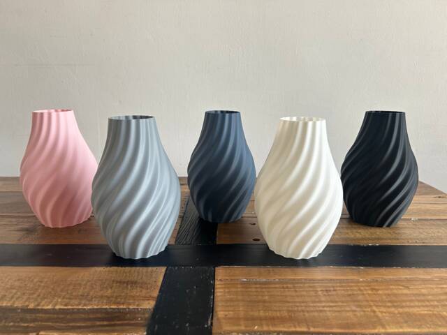 Swirl Vase, Ornamental Flower Decorative Minimalist, Room Decor, 3D Printed Double Walled Vase - image 1