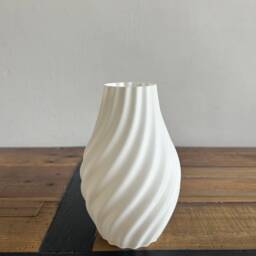 Swirl Vase, Ornamental Flower Decorative Minimalist, Room Decor, 3D Printed Double Walled Vase - thumbnail 3