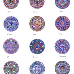 Taurus Art Astrology Mandala Print - Zodiac Wall May Birthday Gift - thumbnail 2