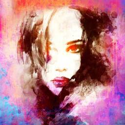 Abstract Female Portrait Fine Art Print Contemporary Modern - thumbnail 2