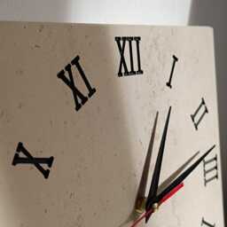 Handcrafted Limestone Wall Clock Roman Numerals, Miljevina Stone - thumbnail 2