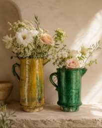 Terracotta Vase, Tamegroute Pottery Deco, Natural Cup - thumbnail 1