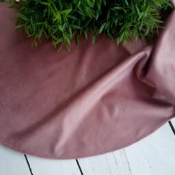 Dusty Pink Tree Skirt, Old Christmas Monochrome Velvet Skirt - thumbnail 3