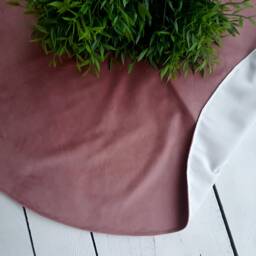 Dusty Pink Tree Skirt, Old Christmas Monochrome Velvet Skirt - thumbnail 2