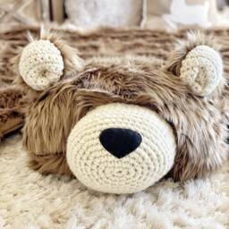 Extra Large Brown Grizzly Bear Rug in Faux Fur For Nursery - thumbnail 3