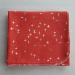 Organic Swaddle Blanket & Hat Set. Newborn Take Home Coral Baby Shower Gift. Photo Prop - thumbnail 2