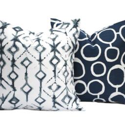 Indigo Blue Pillow, Throw Navy Home Decor, Decorative Accent Blue Pillow, Decor - thumbnail 2