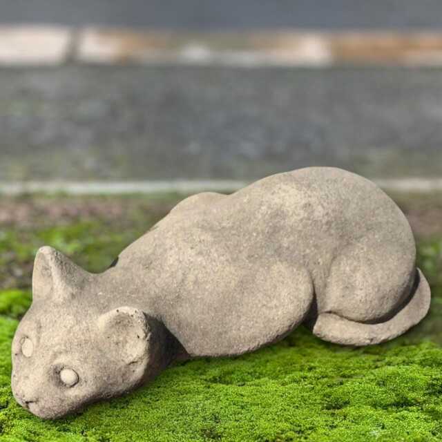 Sneaky Cat Concrete Figurine Handmade Kitty Garden Sculpture Outdoor Stone Pet Decor Memorial Ornament Cement Kitten Lawn Art Gift - image 1