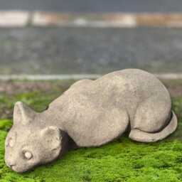 Sneaky Cat Concrete Figurine Handmade Kitty Garden Sculpture Outdoor Stone Pet Decor Memorial Ornament Cement Kitten Lawn Art Gift - thumbnail 1