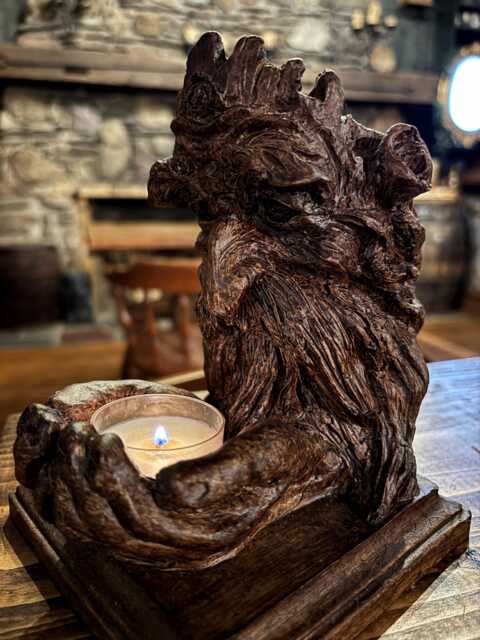 Whimsical Forest Spirit Tea Light Holder Reclaimed Wood Sculpture - image 1