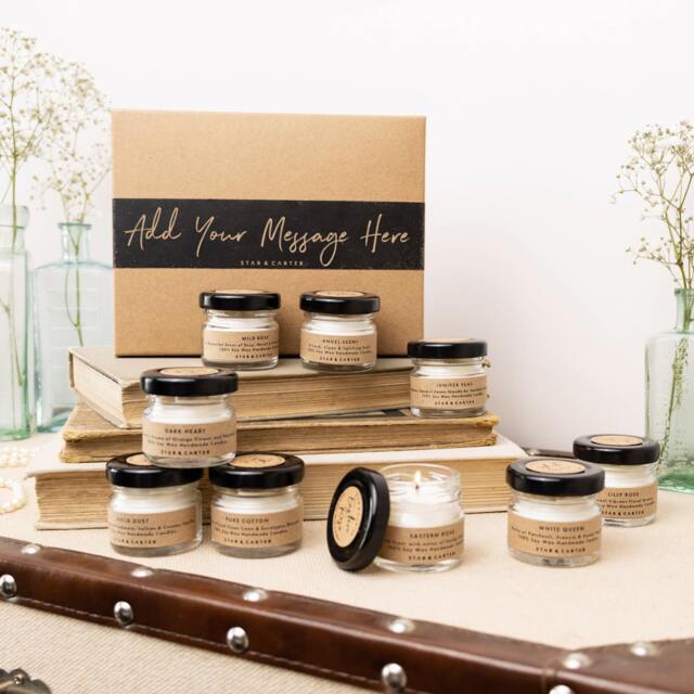 Personalised Candle Gift Box. 9 Soy Wax Candles & 5 Melts. Gift, For Mum, Birthday Or A Housewarming - image 1