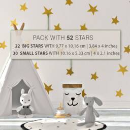 Star Nursery Wall Decals, Baby Room Decor, Removable Vinyl Stickers - thumbnail 3