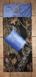 Custom Appliqued Camo Nap Mat Cover, Pillow & Case - thumbnail 1