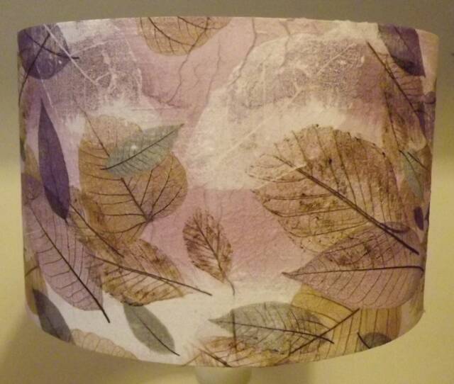 Pressed Leaves Lampshade Purple Lilac Shabby Chic Decor - image 1