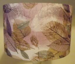 Pressed Leaves Lampshade Purple Lilac Shabby Chic Decor - thumbnail 1